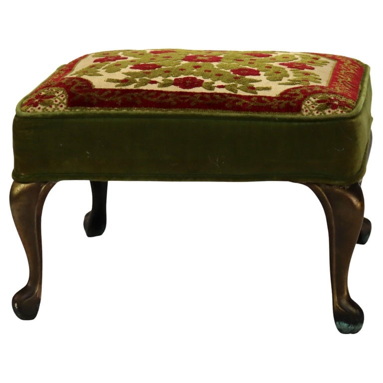 French Louis XIV Style Tapestry Footstool with Gilt Metal Legs C1900 (1 of 8)