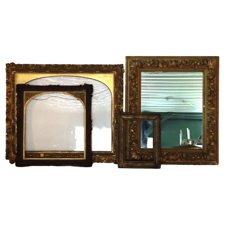 Three Antique Victorian Gilt Wood Frames & 1 Antique Victorian Mirror c1890 (1 of 20)