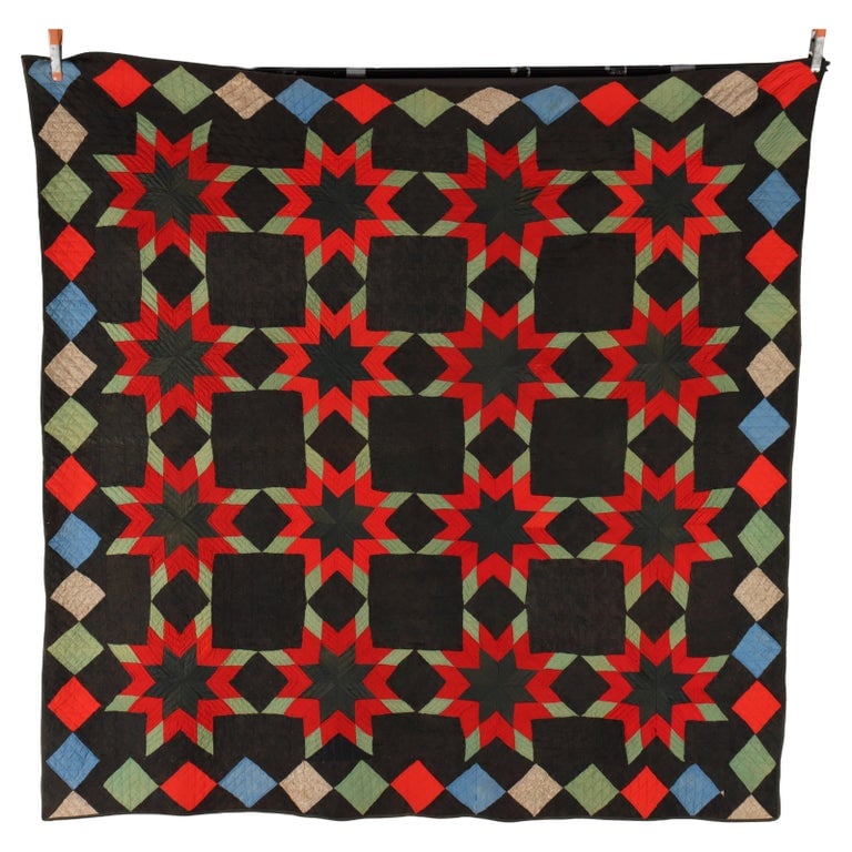 Hand Sewn Quilt With Touching Stars, Adams County PA c1900-1910 (1 of 11)