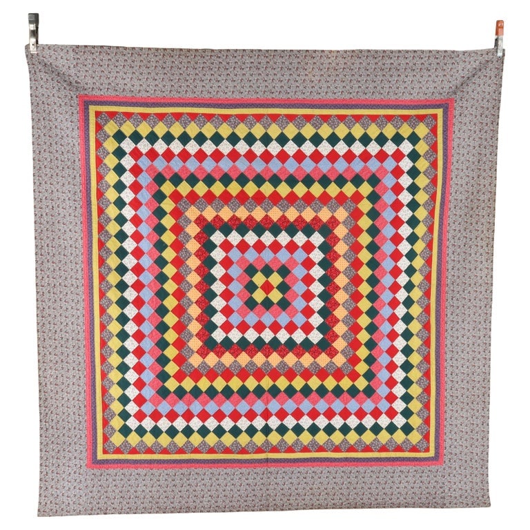 Victorian Quilt, Trip Around The World Pattern, Lancaster Cnty c1890 (1 of 14)