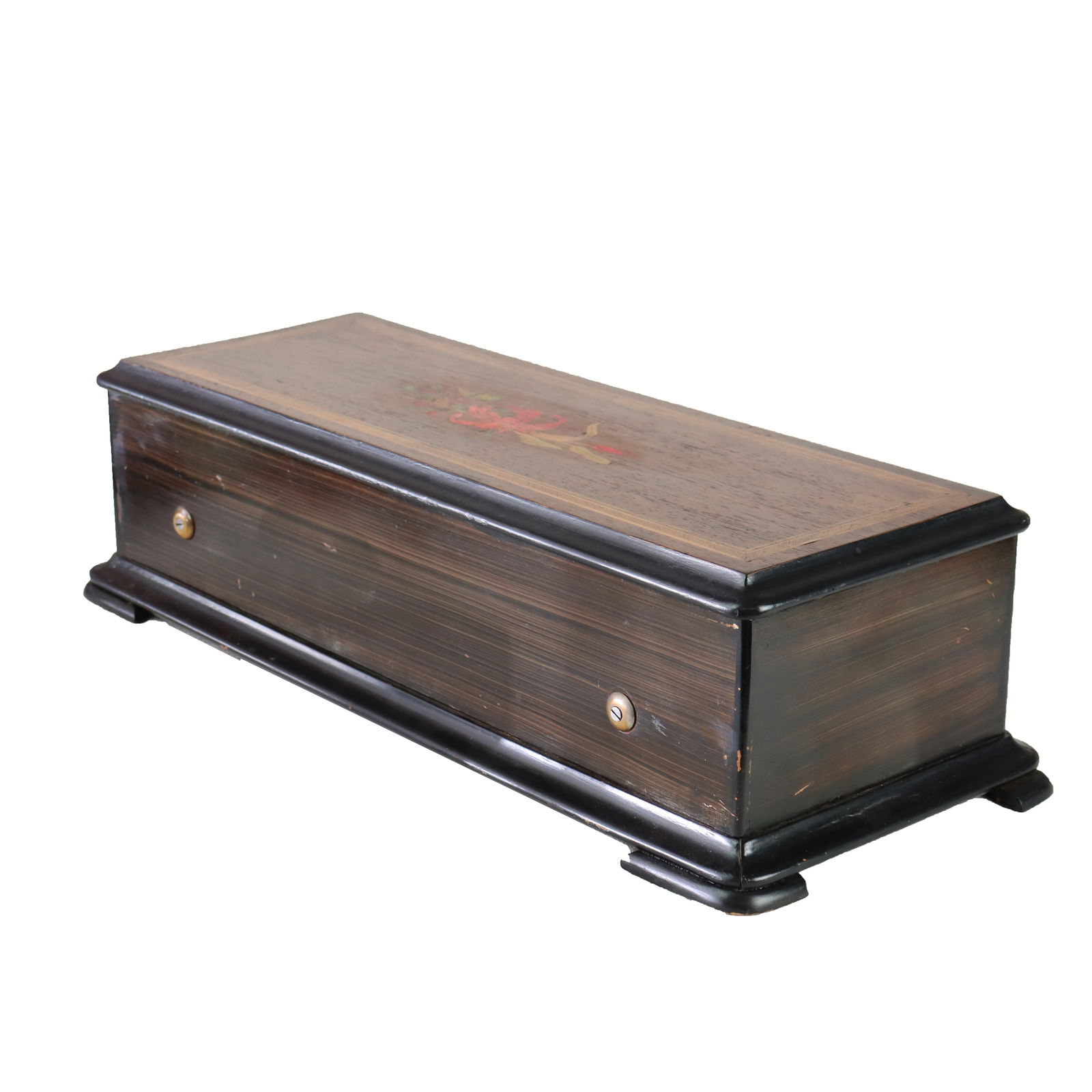 Jacot Swiss Cylinder Banded & Inlaid Ebonized Rosewood Table Top Music Box c1890 (1 of 16)