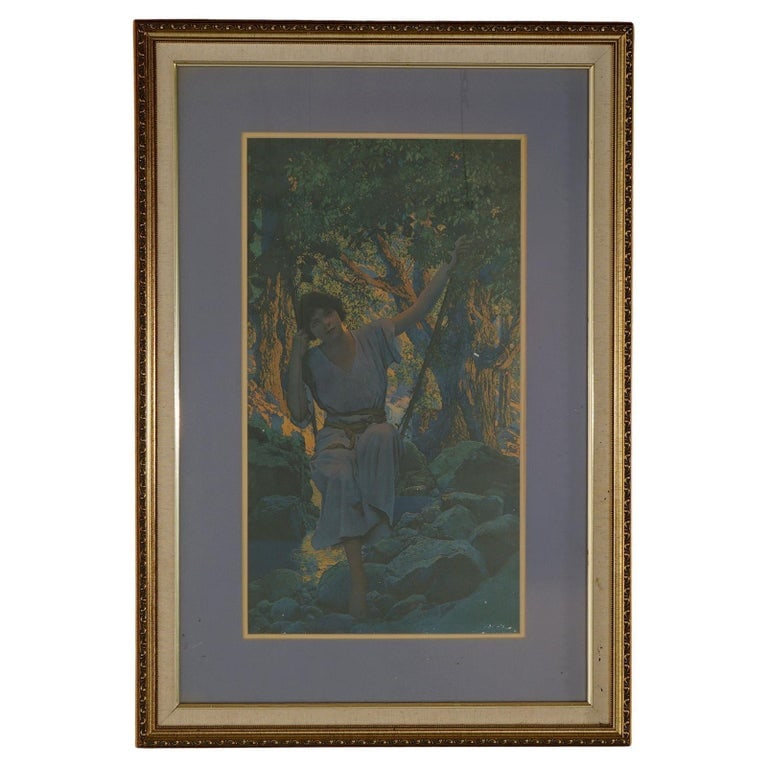 Large Maxfield Parrish "Dream Light" Art Deco Edison Mazda Calendar Top 20thC (1 of 9)