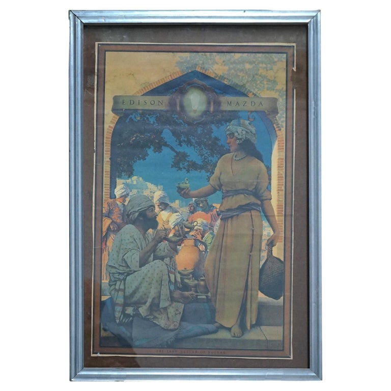 Large Maxfield Parrish Art Deco Print "Lamp Seller of Baghdad" 20thC (1 of 12)