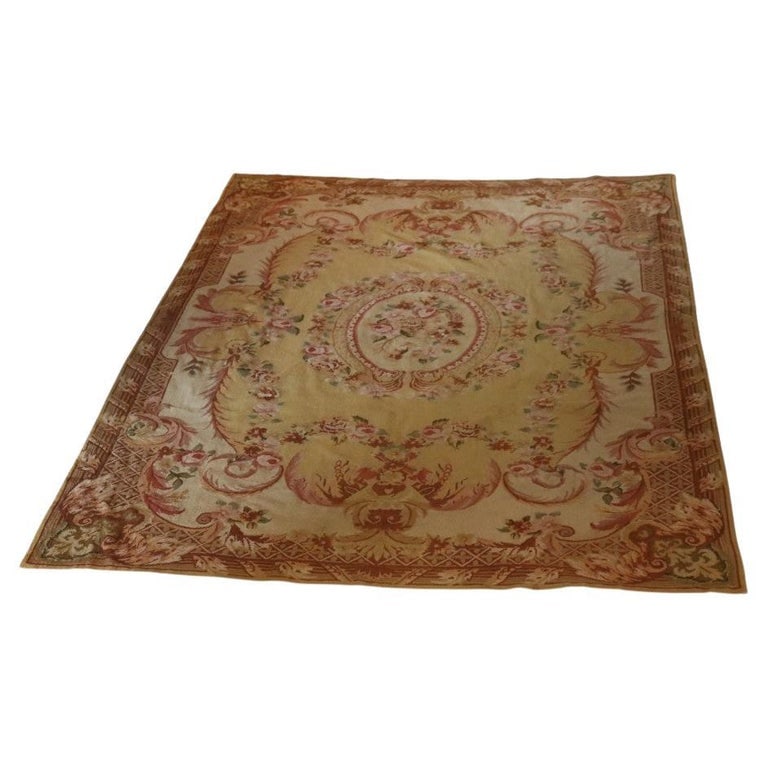 French Aubusson Gold Carpet C1930 (1 of 13)