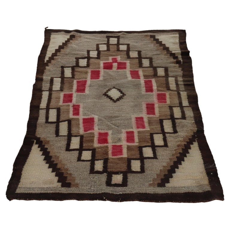 Antique Southwest Native American Navajo Wool Rug C1920 (1 of 7)
