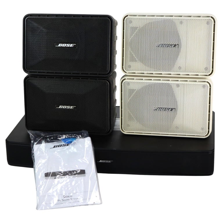 2 Pair Vintage Bose Speakers With Speaker Bar & Remote Control 20thC (1 of 12)
