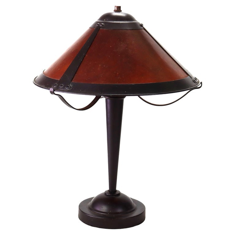 Dirk Van Erp Style Arts & Crafts Copper & Mica Table Lamp 20thC (1 of 8)