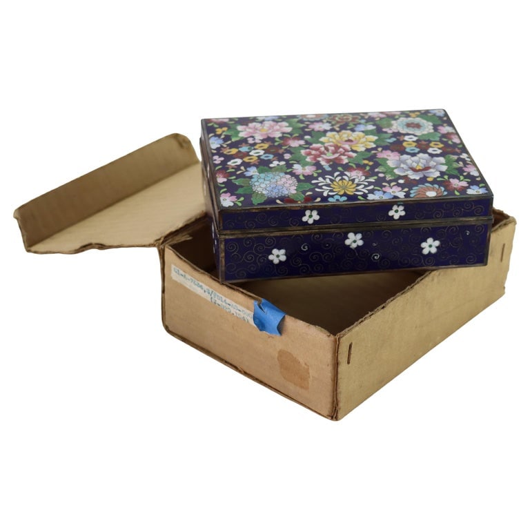Antique Japanese Floral Cloisonne Enameled Jewelry Box c1920 (1 of 10)