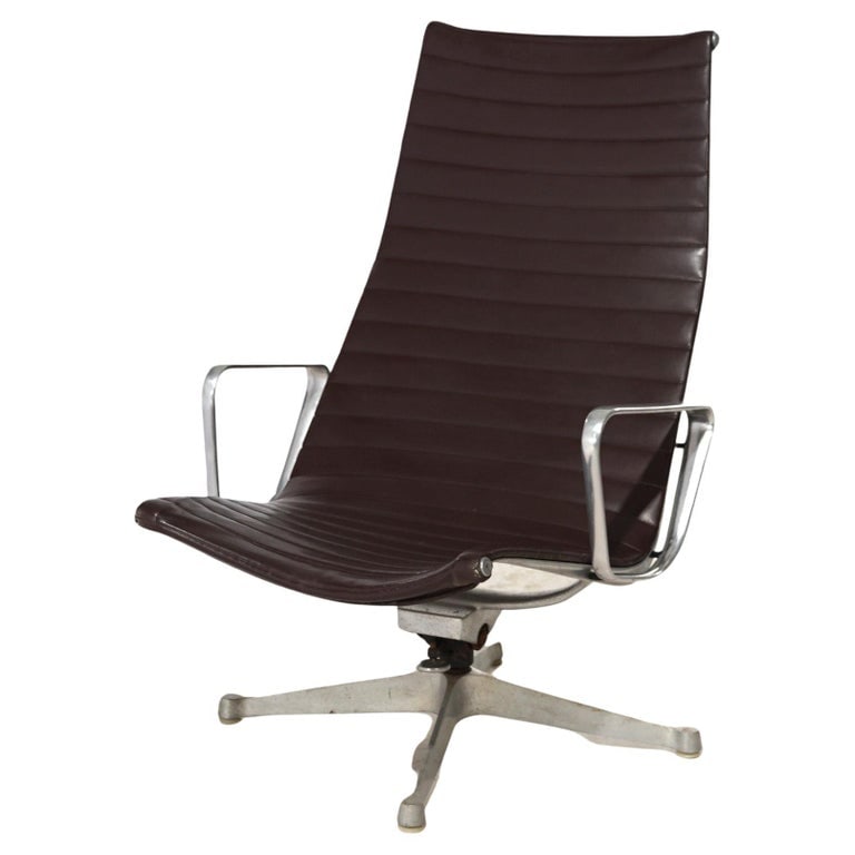 Mid Century Modern Eames by Miller (attr.) Chrome & Leather Desk Chair c1950 (1 of 11)