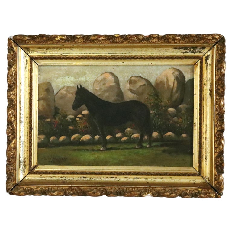 Antique Oil On Canvas Painting Of A Pony Signed & Dated 1907 (1 of 16)