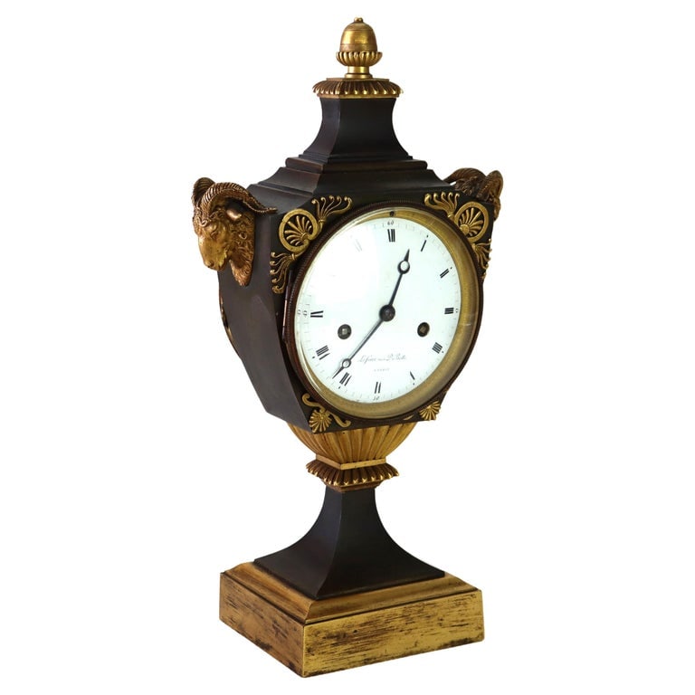 Lefèvre DeBelle French Empire Ebonized & Gilt Bronze Mantle Clock c1820 (1 of 10)