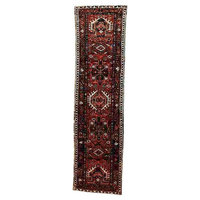 Antique 2.5'x10.5' Karaja Persian Oriental Wool Rug Runner C1920 (1 of 9)