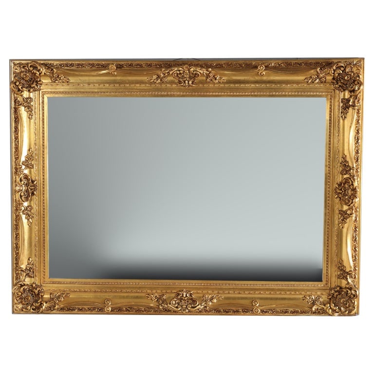 French 52" Louis XV Style Giltwood Wall Mirror 20thC (1 of 9)