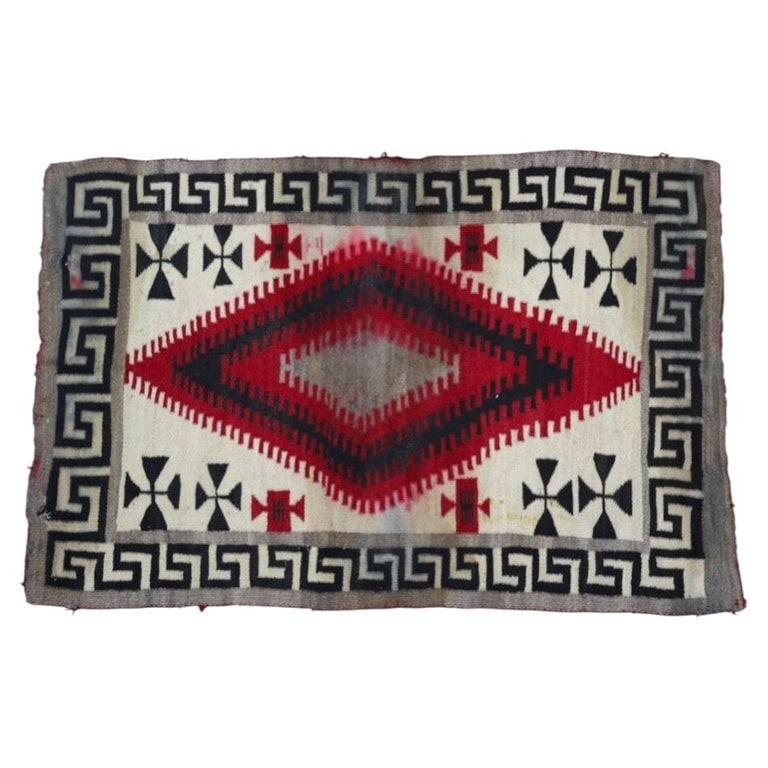 Native American Indian Navajo Woven 61"x40" Wool Rug C1920: Native American Indian Navajo Woven 61"x40" Wool Rug C1920. 61"L x 39.75"W. *** OPTIONAL IN-HOUSE SHIPPING & DELIVERY - While onsite retrieval is always welcome at no charge, IN-HOUSE SHIPPING & DELIV