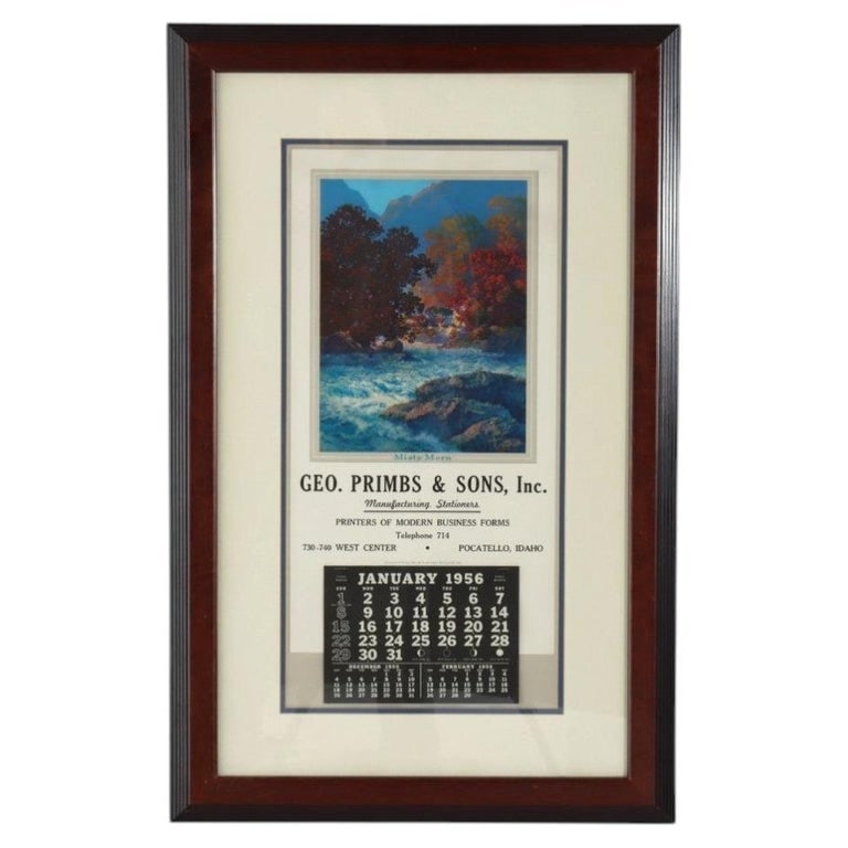 Vintage Maxfield Parrish Advertising Calendar “Misty Morning”, Framed, c1956 (1 of 9)