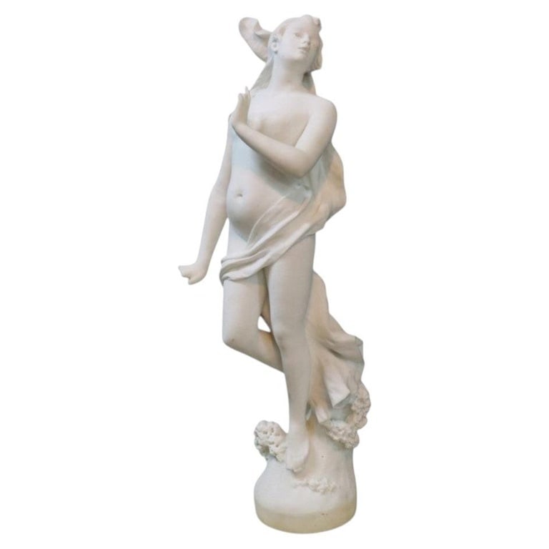 A. Piazza 34" Italian Neoclassical Marble Sculpture Of A Nude Female 19thC: Italian Neoclassical Marble Sculpture Of A Nude Female Signed By A. Piazza 19thC. Measures - 34.5"H x 13"W x 12.5"D. *** OPTIONAL IN-HOUSE SHIPPING & DELIVERY - While onsite retrieval is always welcom