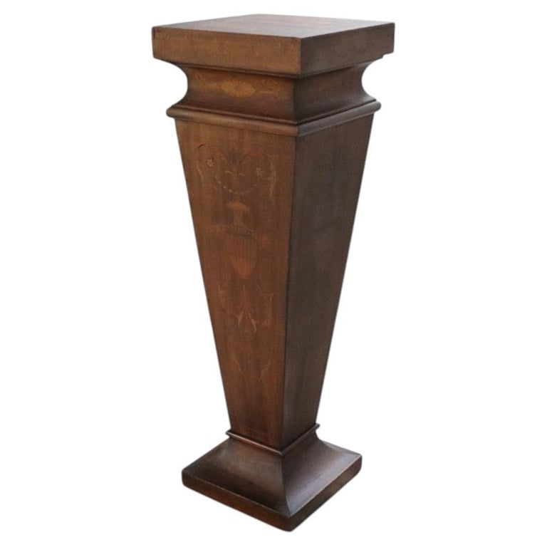 RJ Horner Classical 37" Satinwood Inlaid Mahogany Sculpture Pedestal C1900: RJ Horner Classical Satinwood Inlaid Mahogany Sculpture Pedestal c1900. Measures - 37.25"H x 12.25"W x 12.25"D. *** OPTIONAL IN-HOUSE SHIPPING & DELIVERY - While onsite retrieval is always welcome at 