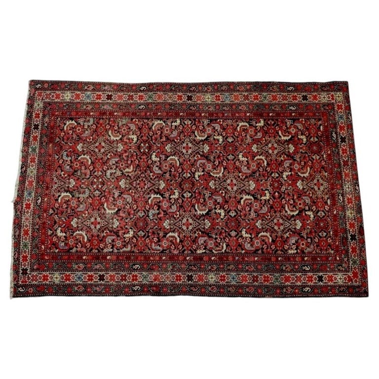 Antique Persian Herati Oriental 76"x49" Wool Rug C1920: Antique Persian Herati Oriental Wool Rug C1920. Measures - 76.5"L x 48.75"W. *** OPTIONAL IN-HOUSE SHIPPING & DELIVERY - While onsite retrieval is always welcome at no charge, IN-HOUSE SHIPPING & DELI