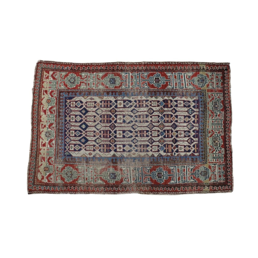 Kuba Konagkend & Kufic Border 61.25"x39" Oriental Wool Rug 19thC (1 of 5)