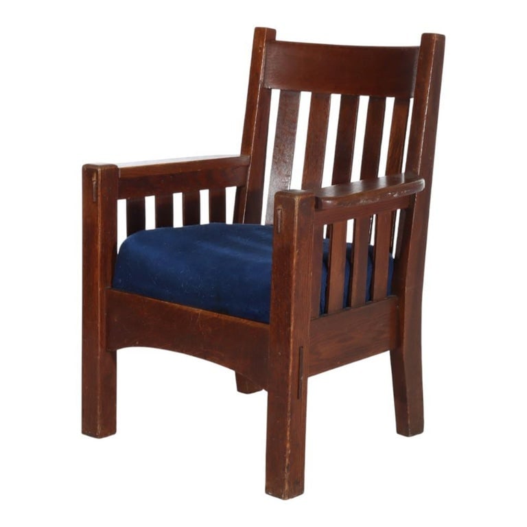 J. M. Young or Stickley School Mission Oak Armchair C1920 (1 of 14)