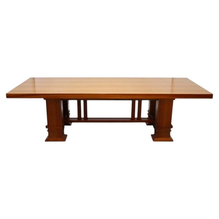 Frank Lloyd Wright Form Italian Atelier Int'l “Allen” Cherry Conference Table Reproduction (1 of 10)