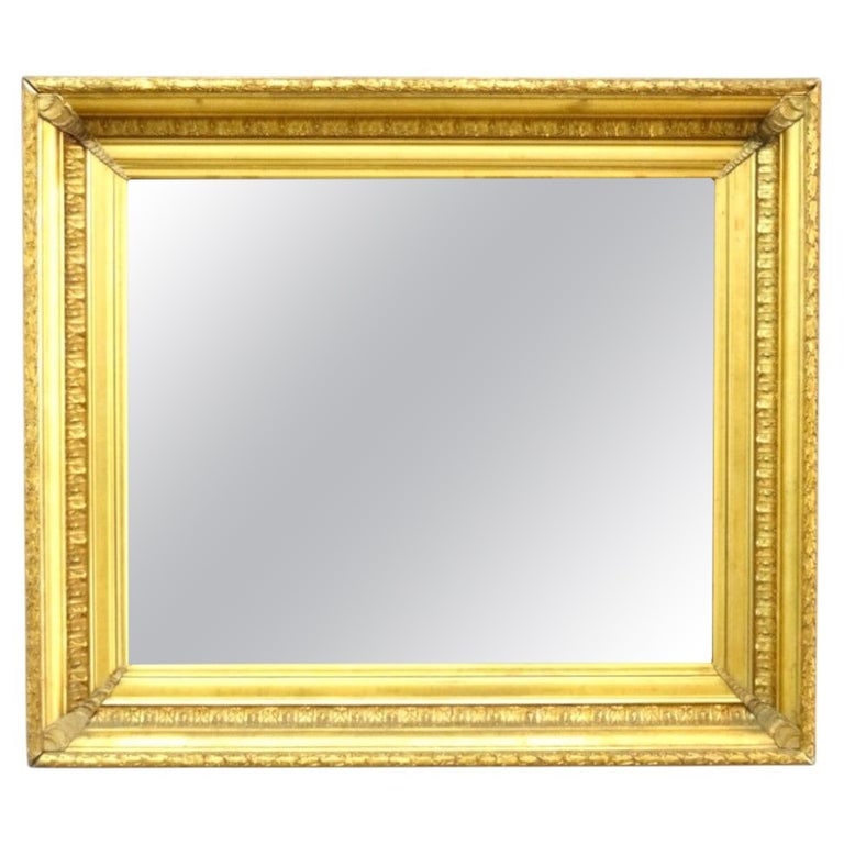 Oversized Antique 34"x39" Gilt Wood Mirror C1890 (1 of 7)