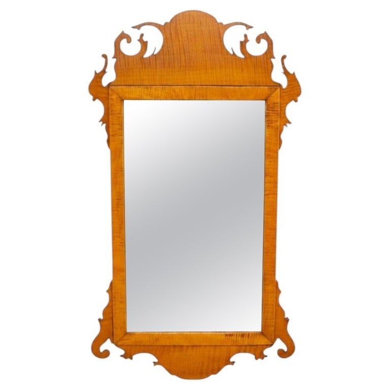 Antique 31" Federal Tiger Maple Wall Mirror 19thC (1 of 6)