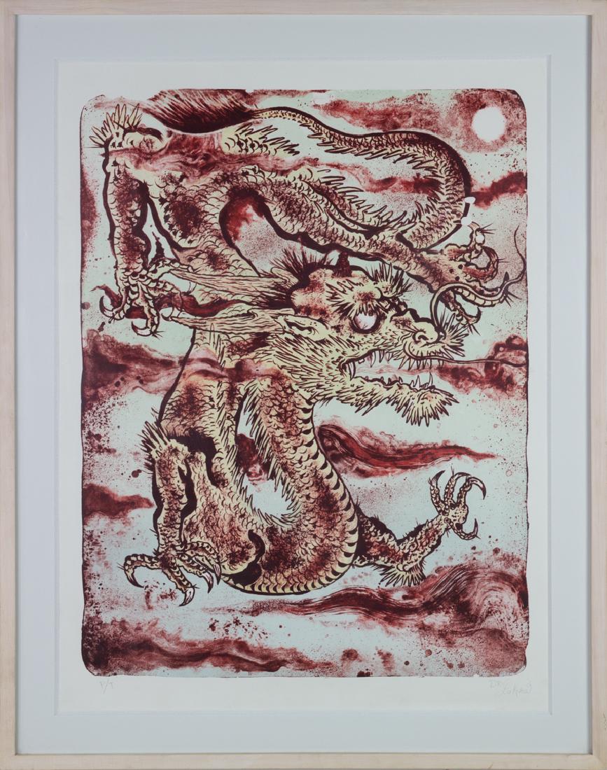Dr. Lakra - Drago: Signed Litograph P/T 87 x 65 cm Framed: 102 x 80 cm