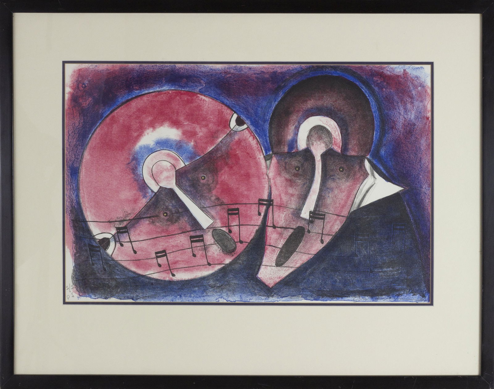 Rolando Rojas, CARALUNA: Lithograph on paper signed and numbered with certificate of authenticity. 23.,2 x 31.5 in (wtih frame). This lot is located in Queretaro, Mexico