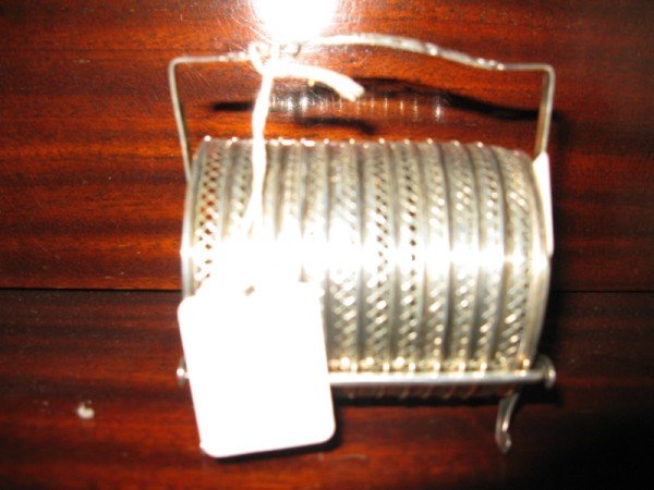 BIRKS STERLING COASTERS: BIRKS STERLING AND CRYSTAL COASTERS AND STERLING CARRY CASE, EIGHT COASTERS IN TOTAL.