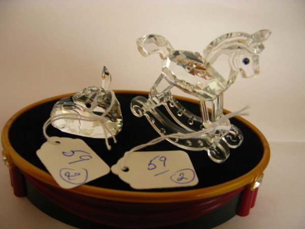 SWAROVSKI FIGURES, HOBBY HORSE AND FAWN: SWAROVSKI FIGURES, HOBBY HORSE AND FAWN. GOOD CONDITION
