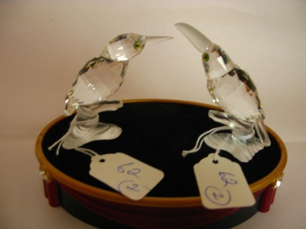 SWAROVSKI FIGURE, TOUCAN: PAIR OF SWAROVSKI FIGURES, TOUCANS. GOOD CONDITION