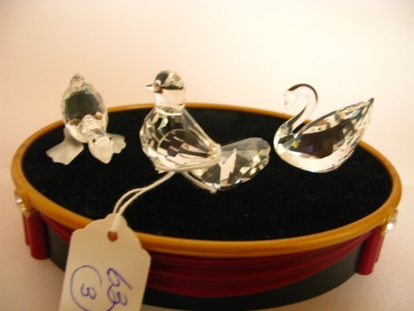 SWAROVSKI FIGURE, DOVE, SWAN AND GOOSE: SWAROVSKI FIGURE, DOVE, SWAN AND GOOSE. GOOD CONDITION