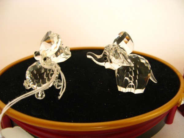 SWAROVSKI FIGURES, HIPPO AND ELEPHANT: SWAROVSKI FIGURES, HIPPO AND ELEPHANT. GOOD CONDITION