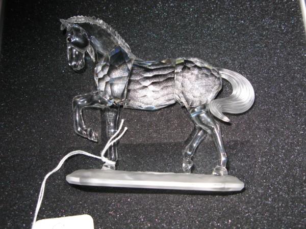 SWAROVSKI FIGURE, PRANCING HORSE WITH CASE: SWAROVSKI FIGURE, PRANCING HORSE WITH CASE. GOOD CONDITION