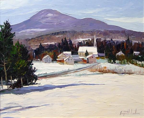 OIL ON BOARD, RAYNALD LECLERC: OIL ON BOARD, RAYNALD LECLERC, (1961-?), "BROME-SUTTON" PQ, 20" X 24". PRIVATE COLLECTION, GOOD CONDITION