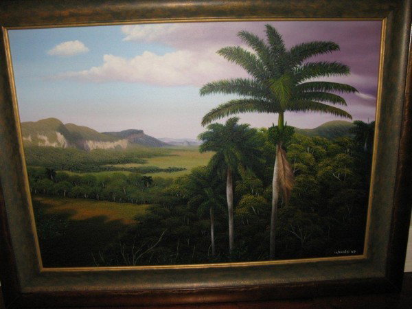 ABEL MARTINEZ LABORDE, OIL ON CANVAS: ABEL MARTINEZ LABORDE, CUBAN, OIL ON CANVAS, "ANAR DEL RIO", 25" X 36"