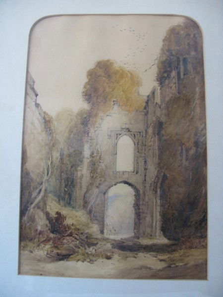 ALFRED WILLIAM HUNT, WATERCOLOUR: ALFRED WILLIAM HUNT, WATERCOLOUR, WHITBY ABBEY, 13" X 9"
