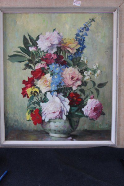 OIL ON CANVAS - OTTO VAELTL: GERMAN (1885 - 1977), STILL LIFE 28" X 24"