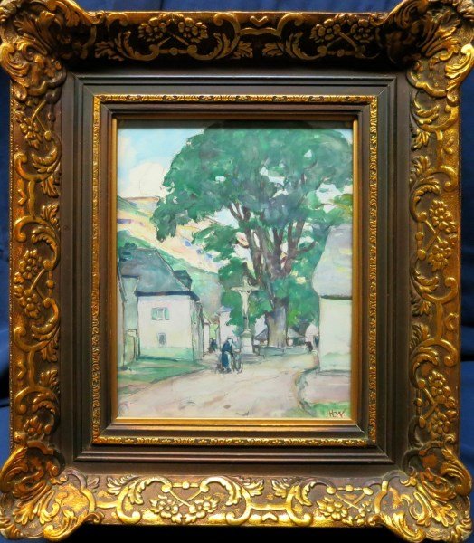 WATERCOLOUR - HORATIO WALKER: CANADIAN (1858-1938), "NEAR THE MONUMENT" 9" X 12"