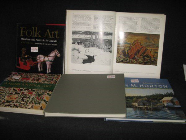 FIVE BOOKS OF ART AND FOLK ART: AMERICAN FOLK ART, CANADIAN FOLK ART, FOUR DECADES PAUL DUVAL, JOHN M. HORTON AND CHRISTOPHER PRATT ART BOOKS
