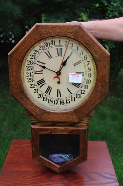 ARTHUR PEQUEGNAT CANADIAN TIME WALL CLOCK: IN WORKING ORDER