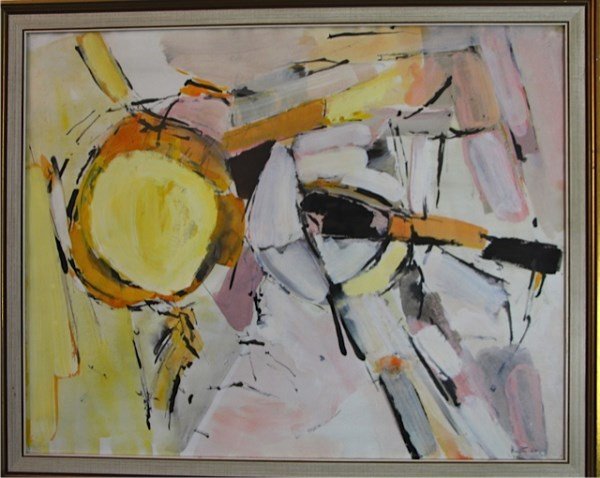 WATERCOLOUR - ADRIAN HEATH: ENGLISH (1920-1992) ABSTRACT, SIGNED LOWER RIGHT HEATH '60 PROVENANCE - CONSIGNOR IS CHILDHOOD FRIEND OF MR. HEATH AND PURCHASED THE PICTURE DIRECTLY FROM MR. HEATH CIRCA 1959-1960. A COPY OF THE LETT