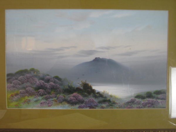 WATERCOLOUR - JOHN FRANCIS HOLME: AMERICAN (1868-1904), LANDSCAPE, A CLOSE FRIEND OF MARK TWAIN 10" X 16.5
