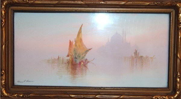 WATERCOLOUR - FRANK HOLMES: AMERICAN 20TH CENTURY, MIDDLE EASTERN SCENE 6" X 12"