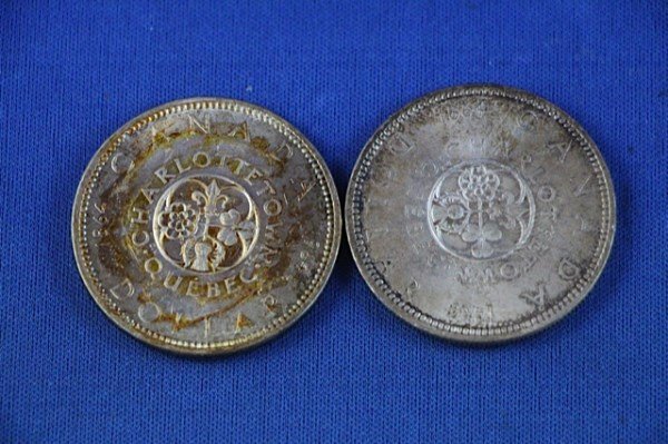 TWO 1964 CHARLOTTETOWN CANADIAN DOLLARS: GOOD CONDITION