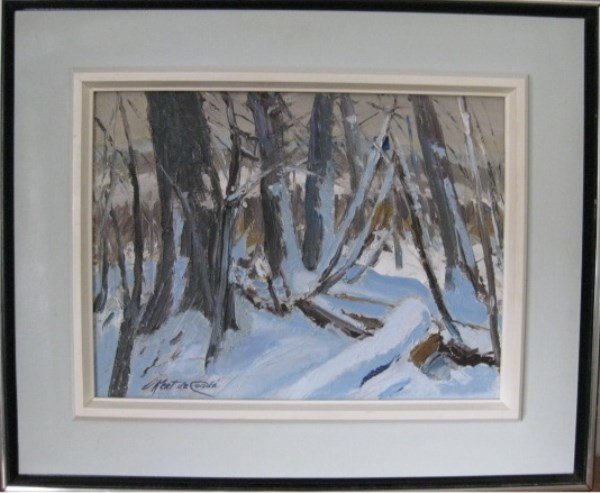 O/B - KENT DE CONDE: CANADIAN (1905-?) VALOIS WOODS, DATED 1963 12" X 16"