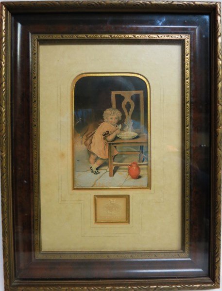 ORIGINAL 19TH C. GEORGE BAXTER PRINT IN OIL: SO NICE" 7" X 11