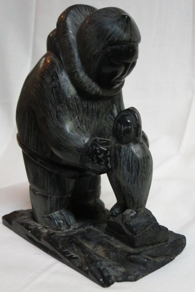 INUIT CARVING - MOTHER AND CHILD: 7" H X 6" W