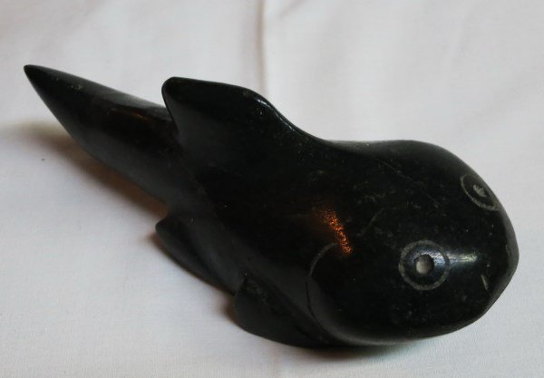 INUIT CARVING "THE FISH": 7" L X 3.5" H
